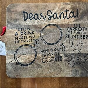 Dear Santa Wooden Serving Board - Holiday Cookie & Treat Placemat
